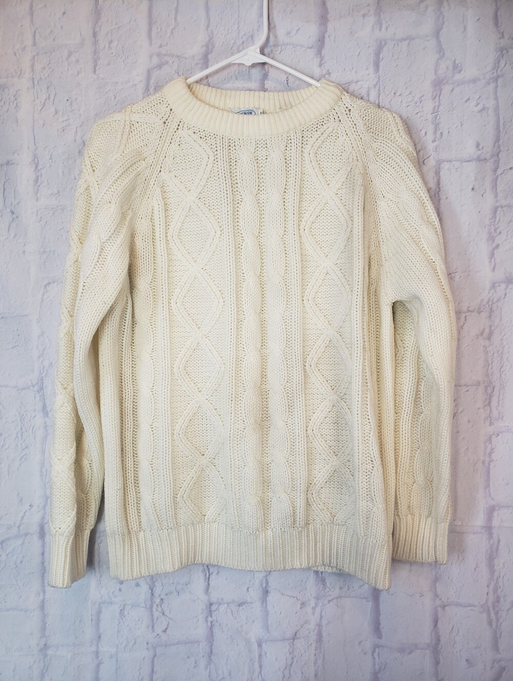 Vintage NORTHERN ISLES Acrylic Cream Fisherman's Sweater 40 Medium